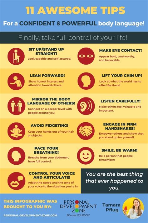 Top 10 tips to have more confident body language .